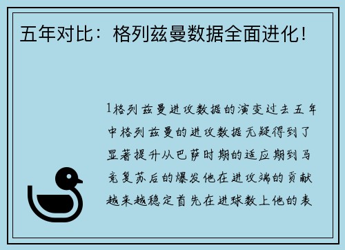 五年对比：格列兹曼数据全面进化！